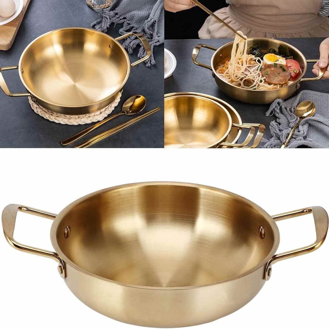 Wow deep cooking pan Golden