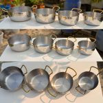 4 pes set  Silver Hammered Deep Cooking pan