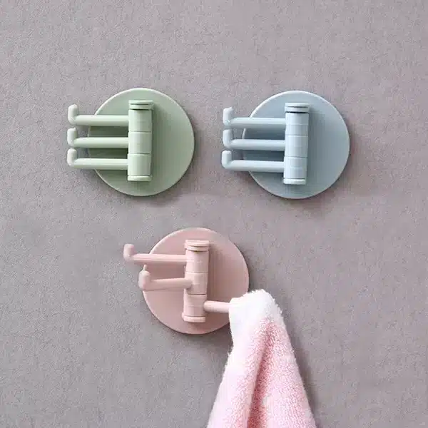 3 Piece 3 Branch Rotating Adhesive Hook