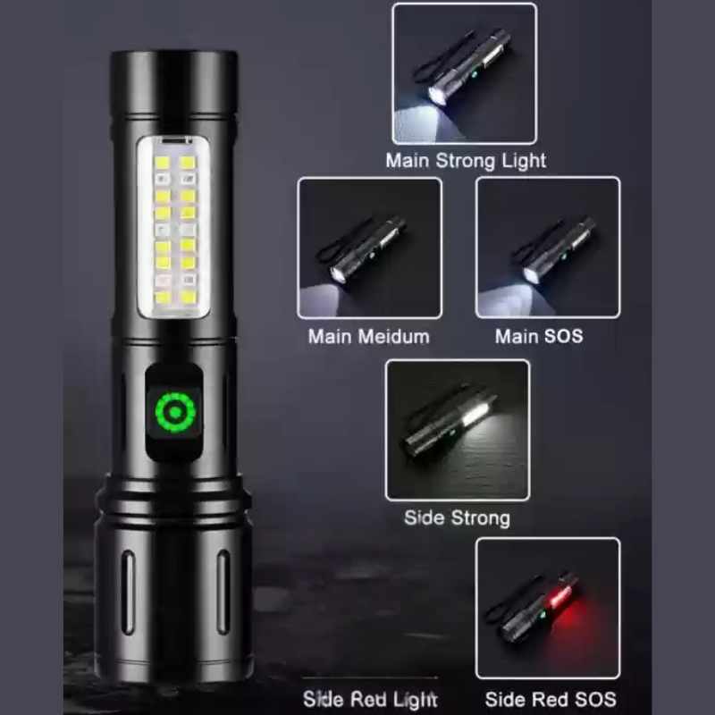 Long Range Led 2 in 1 Torch Light 8 inch