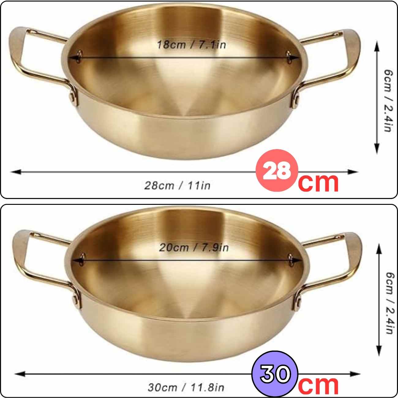 Wow deep cooking pan Golden
