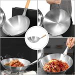 43 cm Wooden Handle premium SS Steel Pan