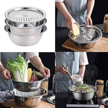 Multifunctional Salad Mixing Bowls Set Basket