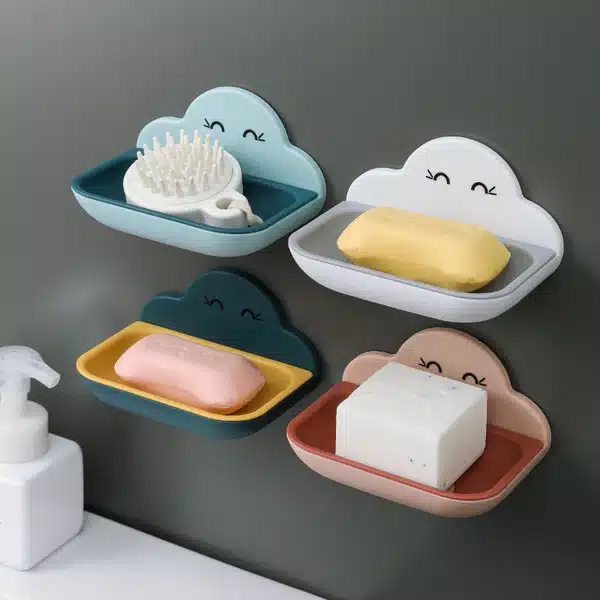 Adhesive Cloud Plastic Soap Case