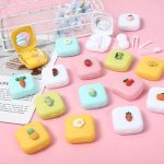 NEW Mini Square Contact Lens Case with Mirror Women