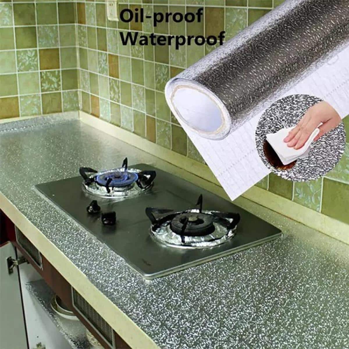 Waterproof Kitchen Aluminum Adhesive Stickers 3 feet